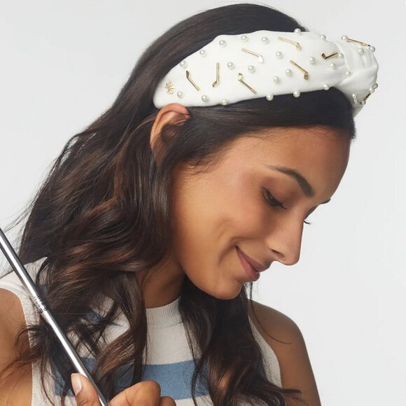 Lele Sadoughi White Golf Knotted Heeadband NWT - Picture 4 of 13